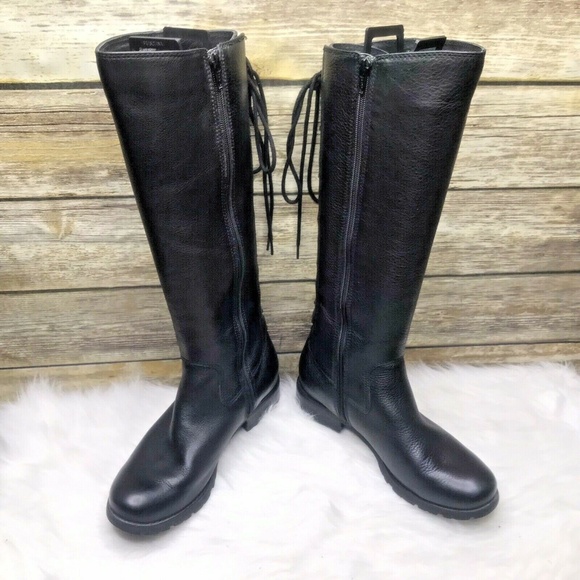 Sofft Sharnell II Black Pebbled Leather Sz 7 M Riding Waterproof Lined Boots - Picture 8 of 12
